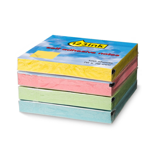Sticky Notes  75 x 75mm | 400 sheets multicolour | 123ink 300082 - 1