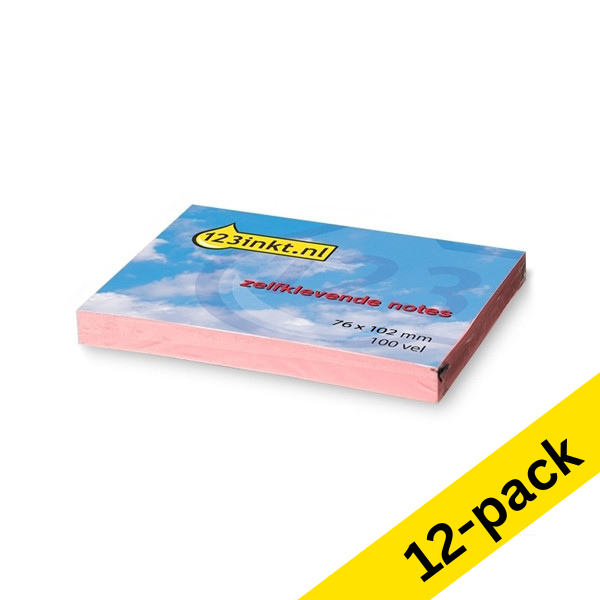 Sticky Notes 76 x 102mm | 100 sheets pink | 123ink | 12-pack 300237 - 1