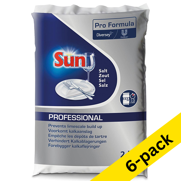Dishwasher salt 2kg x6 | Sun Professional SSU00145 - 1
