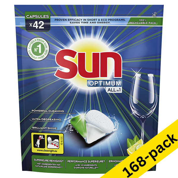 Dishwasher tablets | Sun Optimum All-in 1 Lemon | 168-pack SSU00155 - 1
