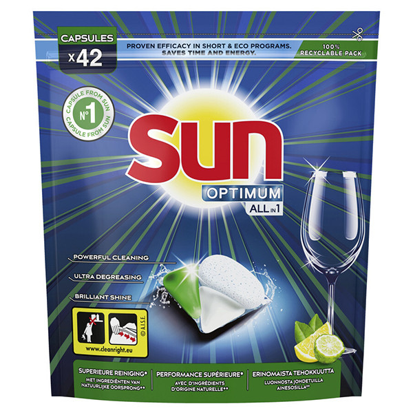 Dishwasher tablets | Sun Optimum All-in 1 Lemon | 42-pack SSU00154 - 1