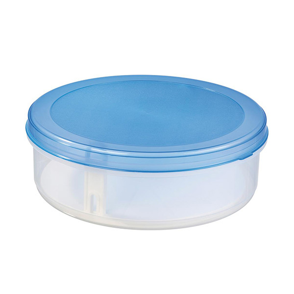 Cake box with lift mechanism (Ø35cm, transparent/blue) | Sunware Club Cuisine 216786 - 1