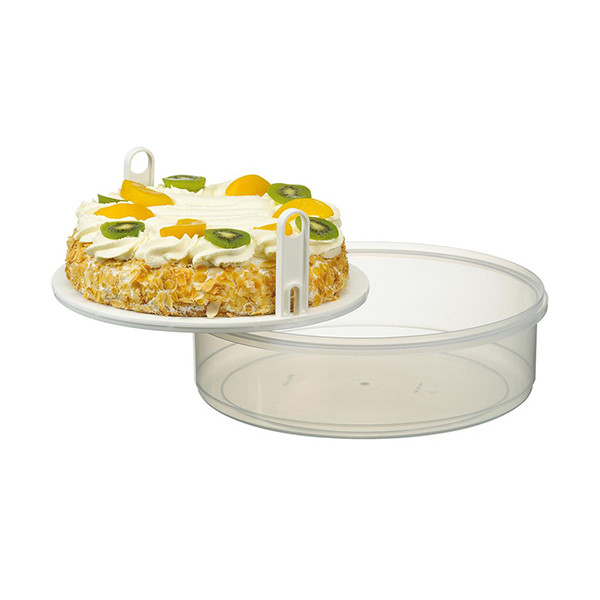 Cake box with lift mechanism (Ø35cm, transparent/blue) | Sunware Club Cuisine 216786 - 2
