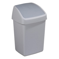 Sunware Delta grey waste bin with swing lid, 10 litres 13301025 400712
