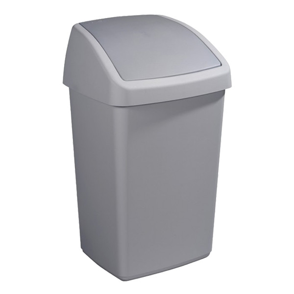 Sunware Delta grey waste bin with swing lid, 50 litres 13500525 400714 - 1