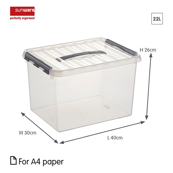 Sunware Q-line transparent storage box, 22 litres 78800609 216532 - 2