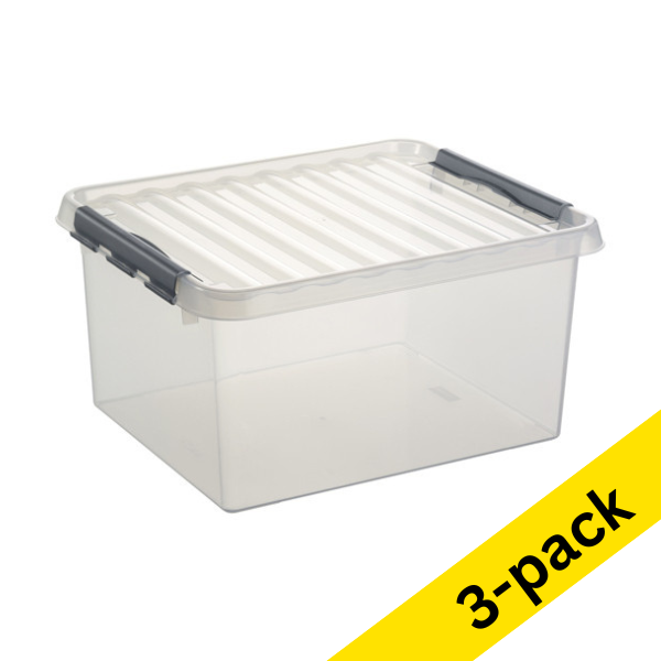 Sunware Q-line transparent storage box, 36 litres (3-pack) 303021 - 1