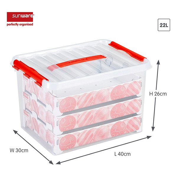 Sunware Q-line transparent storage box for Christmas decorations, 22 litres 78821605 216571 - 2