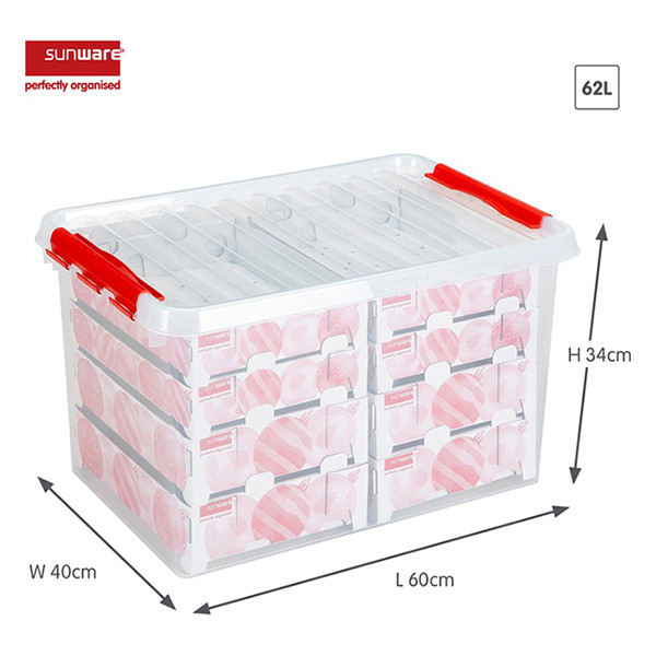 Sunware Q-line transparent storage box for Christmas decorations, 62 litres 216572 - 2