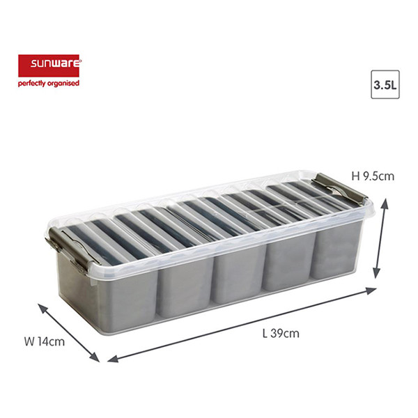 Sunware Q-line transparent storage box with 7 containers, 3.5 litres 82110609 216763 - 2