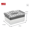 Sunware Q-line transparent storage box with insert, 15 litres 79400409 216761 - 2