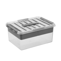 Sunware Q-line transparent storage box with insert, 15 litres 79400409 216761