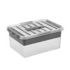 Sunware Q-line transparent storage box with insert, 15 litres 79400409 216761 - 1