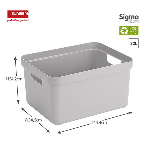 Sunware Sigma Home large grey storage box light, 32 litres 09800681 216770 - 2