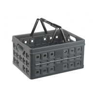 Sunware Square anthracite/black folding crate with handle, 32 litres 57100636 216549