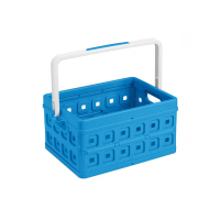 Sunware Square blue/white folding crate with handle, 24 litres 57500611 216557
