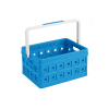Sunware Square blue/white folding crate with handle, 24 litres
