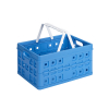 Sunware Square blue/white folding crate with handle, 32 litres