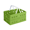 Sunware Square natural green/white folding crate with handle, 32 litres 57100661 216550 - 1