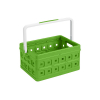 Sunware Square nature-green/white folding crate with handle, 24 litres