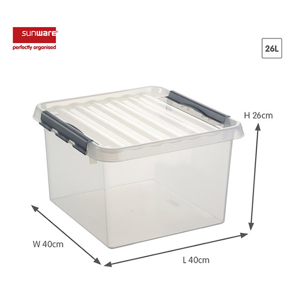 Storage box 26L | transparent | Sunware Q-line 216541 - 2