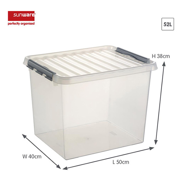 Storage box 52L | transparent | Sunware Q-line 216537 - 2