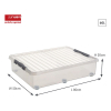 Storage box on rollers 60L | transparent | Sunware Q-line 216760 - 2