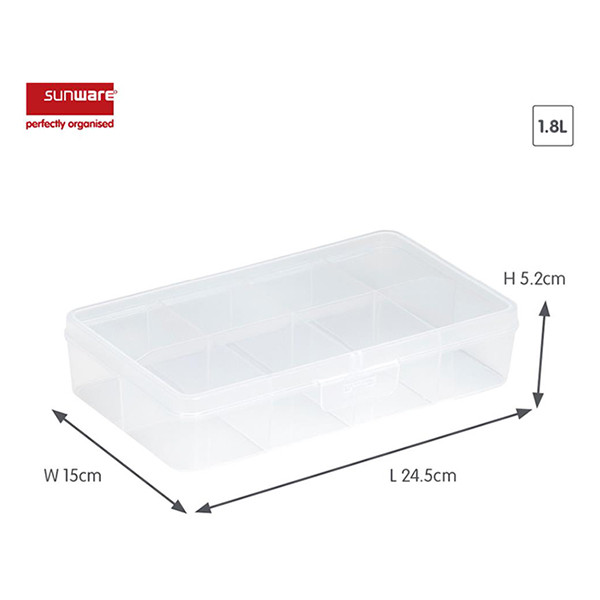 Storage box with 8 compartments | transparent | Sunware Q-line 216522 - 2