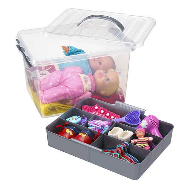 Storage box with insert 15L | transparent | Sunware Q-line 216761 - 5