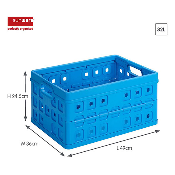 Storage crate (32 litre, blue) | Sunware Folding 216545 - 2