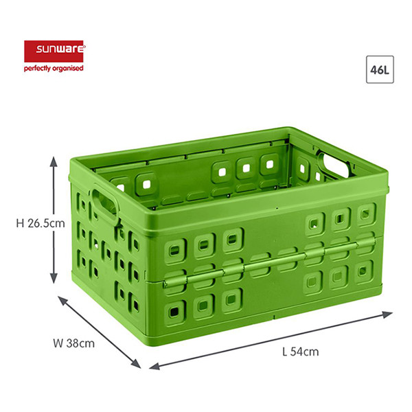Storage crate 46L | green | Sunware Folding 216555 - 2