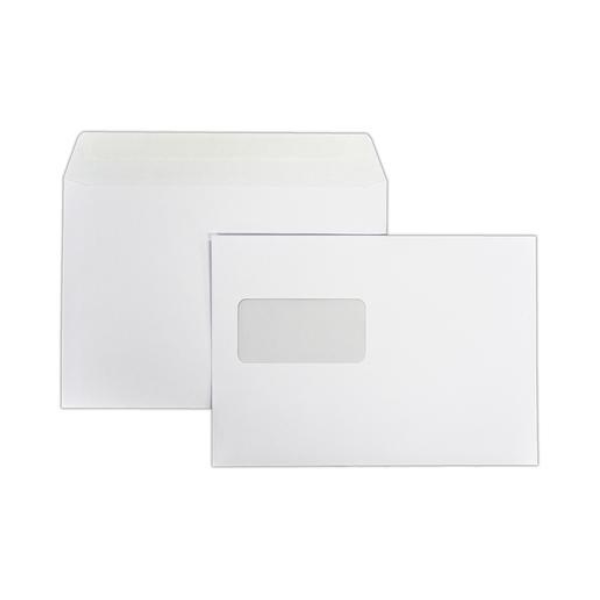 Superior C5 white peel and seal envelope with window on left, 162mm x 229mm (500-pack) 520100 - 1