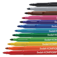 Swash KOMFIGRIP TW12BD Assorted Colouring Pens Broad Tip TW12BD 299124