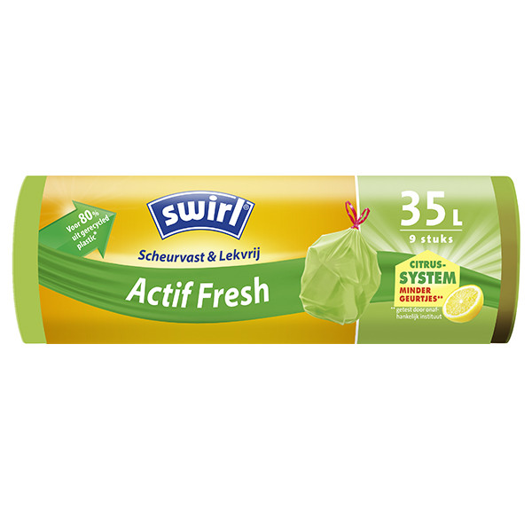 Swirl Actif Fresh  tear-resistant & leak-proof bin bags, 35 litres (9-pack) 6772452 SSW00084 - 1