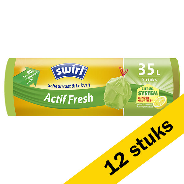 Swirl Actif Fresh tear-resistant & leak-proof garbage bags, 35 litres (10 x 9-pack)  SSW00085 - 1