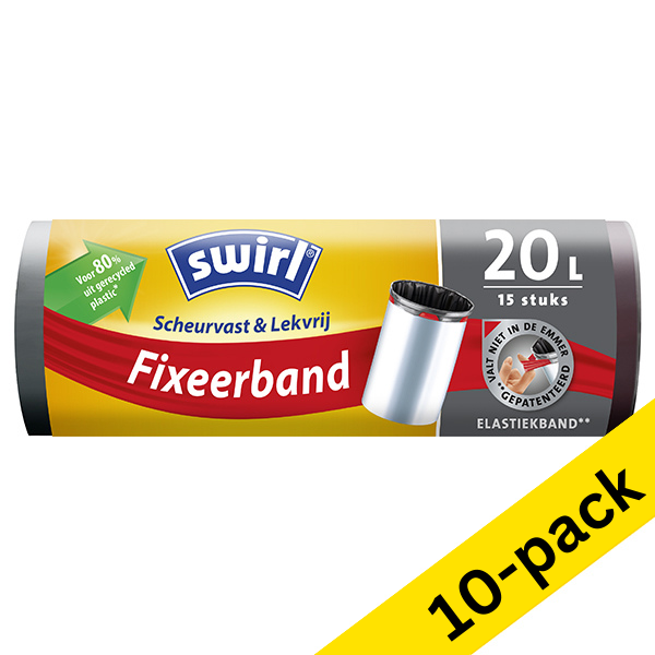 Bin bag (20L) with drawstring | Swirl | 15-pack x10 SSW00087 - 1