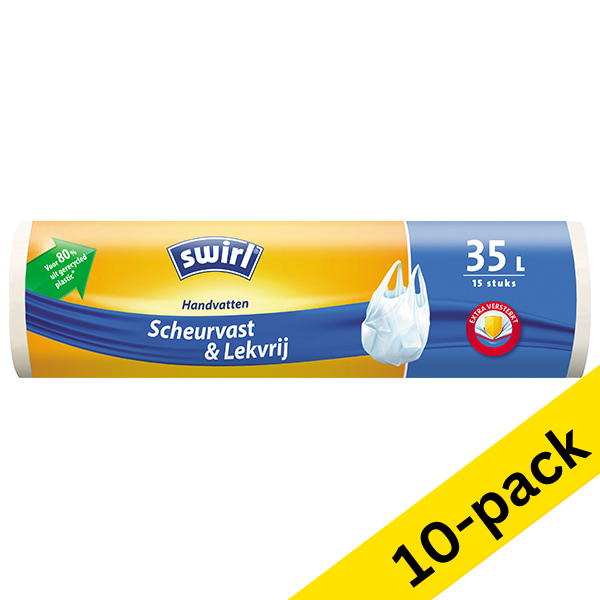 Bin bag (35L) with handle | Swirl | 15-pack x10 SSW00081 - 1