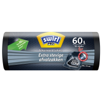 Swirl PRO extra strong garbage bags, 60 litres (12-pack) 6772502 SSW00102