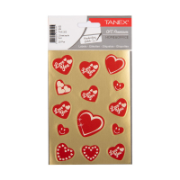 Tanex Love Series red/gold hearts stickers (2 x 14-pack) TNX-353 404141