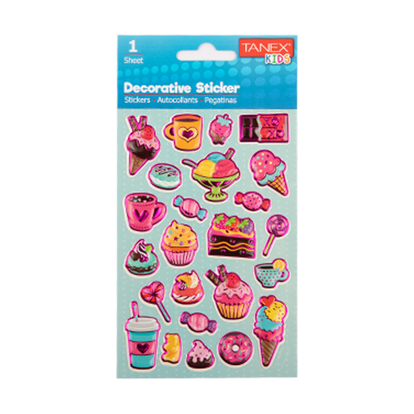 Tanex Puffy & Decoration Ice Cream and Cupcakes stickers (1 sheet) TNX-25061 404121 - 1