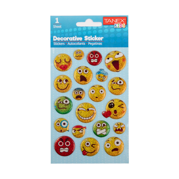 Tanex Puffy & Decoration Smiley stickers (1 sheet) TNX-25015 404119 - 1