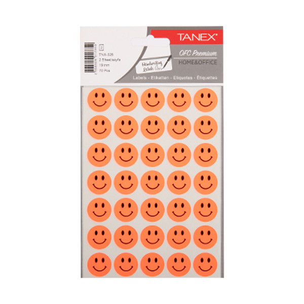 Tanex Smiling Face small neon red stickers (2 x 35-pack) TNX-326 404132 - 1