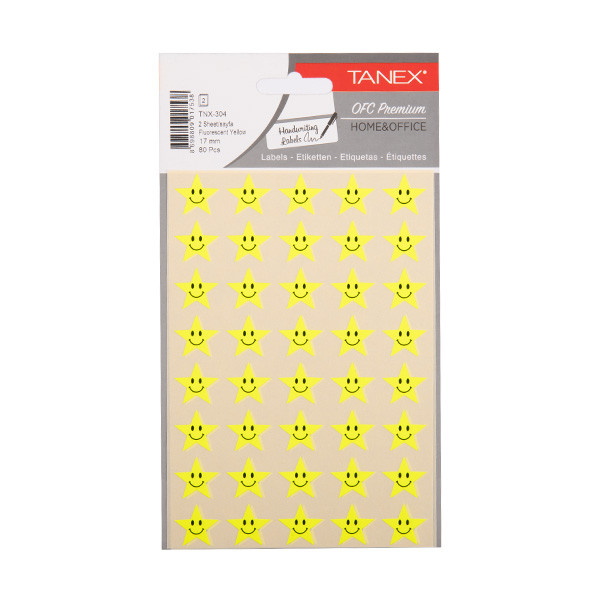 Tanex Stars neon yellow stickers (2 x 40-pack) TNX-304 404124 - 1