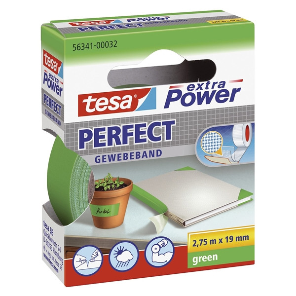 Cloth tape 19mm x 2.75m (green) | Tesa Extra Power 202277 - 1