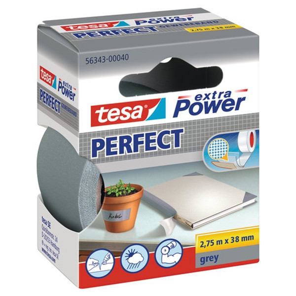 Cloth tape 38mm x 2.75m (grey) | Tesa Extra Power 202285 - 1