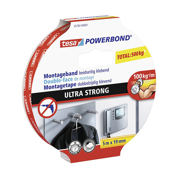 Double-sided mounting tape 19mm x 5m | Tesa Powerbond Ultra Strong 203357 - 1