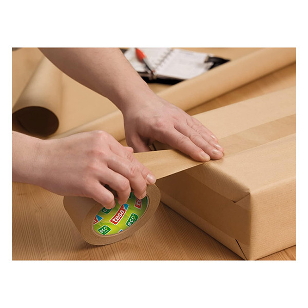 Tesa Eco Strong Adhesive brown paper packing tape, 50mm x 50m (1 roll) 57180-00000-04 202373 - 4