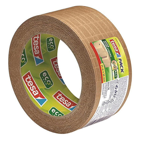 Tesa Eco Ultra Strong brown paper packaging tape, 50mm x 25m 56000-00000-00 203382 - 5