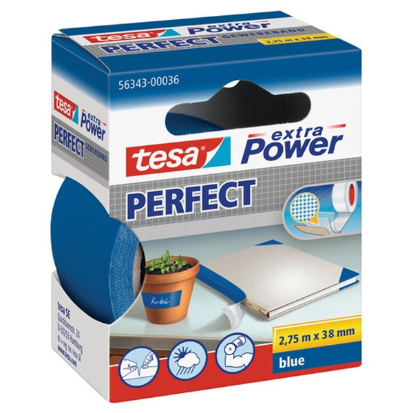 Tesa Extra Power Perfect blue cloth tape, 38mm x 2.75m 56343-00036-03 202281 - 1