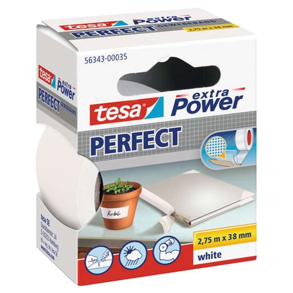 Tesa Extra Power Perfect white cloth tape, 38mm x 2.75m 56343-00035-03 202280 - 1